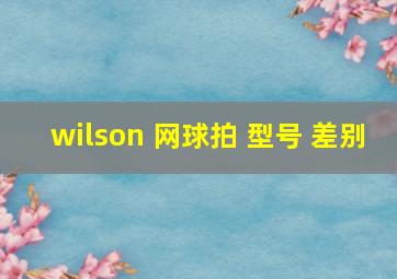 wilson 网球拍 型号 差别